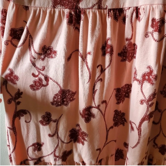 Daily Practice by Anthropologie Smocked Tiered Maxi Lounge Dress Pink Size Small - Picture 5 of 6